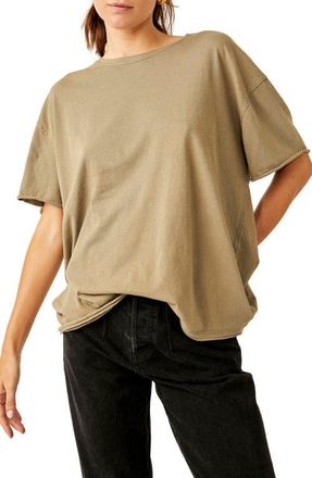 Free People Nina Crewneck Cotton T-Shirt in Olive Stone at Nordstrom, Size X-Small