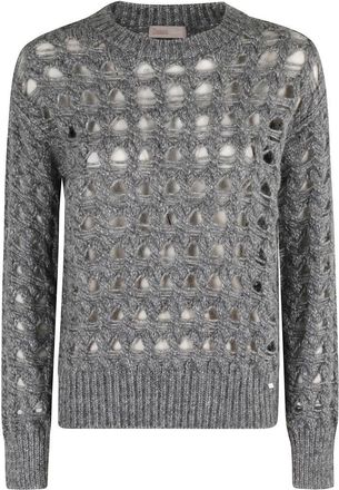 Herno Open-Knit Long-Sleeved Sweater With Metallic Accents