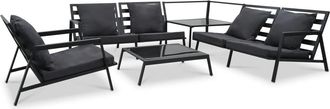 vidaXL Muebles De Jard&iacute;n 5 Pzas Y Cojines De Aluminio Gris Oscuro Vidaxl
