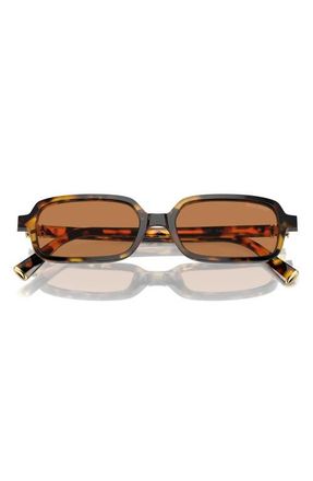 Miu Miu 52mm Rectangular Sunglasses in Blond Havana at Nordstrom