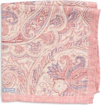Nordstrom Paisley Silk Pocket Square in Pink at Nordstrom