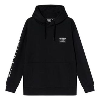 New Balance Casual Letters Print Hoodie Black White NC943021-BK