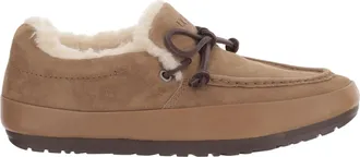 UGG Beige Quill Bow Plush Lined Suede Loafers