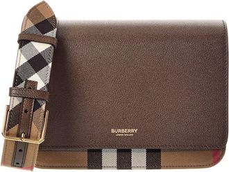 Burberry Check Canvas & Leather Shoulder Bag