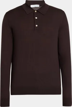 Boglioli Men & apos;s Wool Knit Long-Sleeve Polo Shirt