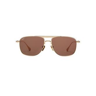 Vada Jewelry Gator Sunglasses in Brown Gold Titanium at Nordstrom