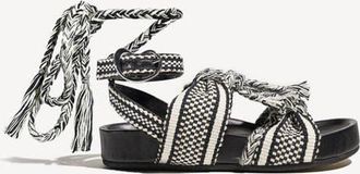 Amambaih Olivia Soft Footbed sandals in Ivory Black at Nordstrom, Size 40