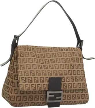 Fendi Pre-owned Canvas fendi-bags - Dames - Vintage Handtas - Beige - ONE Size - Leer - Vintage