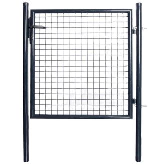 Berkfield Home Mesh Garden Gate Galvanised Steel 85.5x100 cm Grey