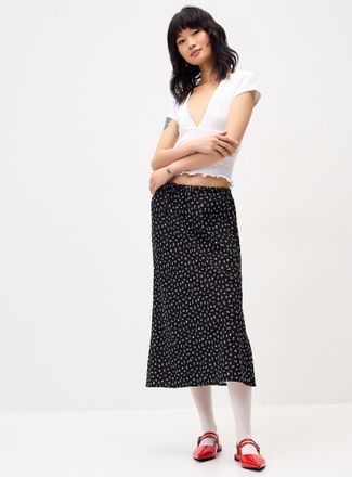 Twik Womens Linen blend midi skirt