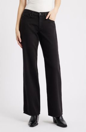 Rag & Bone Cam Featherweight Low Rise Relaxed Straight Leg Jeans in Black at Nordstrom, Size 25