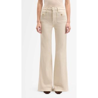 7 For All Mankind Modern Dojo Tailorless High Waist Flare Jeans in Colored Luxe Vi at Nordstrom, Size 26