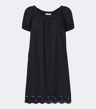 Faithfull The Brand Conca lace-trimmed cotton minidress
