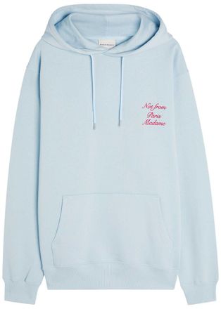 Dr&ocirc;le de Monsieur DR&Ocirc;LE DE Monsieur Le Hoodie Embroidered Hooded Cotton Sweatshirt - Light Blue - XL