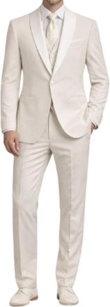 Bharnaba Elegant Suit - Heren - Business pakken - Beige - XL - Leer - Kostuums