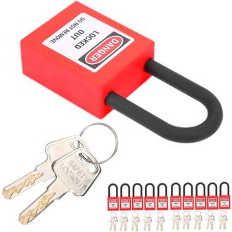 OEM 10 Juegos De Cerraduras De Bloqueo Antipolvo De Nailon De 38 Mm Para Ingenier&iacute;a Industrial, Aislamiento Y Herramientas De Seguridad Para F&aacute;bricas, Col
