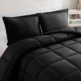 Elegant Comfort 3-Piece Box Stitch Comforter Set with Shams, Duvet Insert