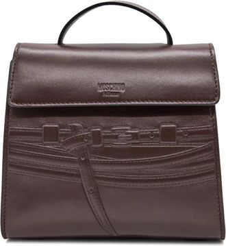 Moschino Borsa Tie Me Embossed Piccola - Dames - Handtassen - Bruin - ONE Size - Leer - Tassen