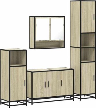 vidaXL Vidaxl - 4 Piece Bathroom Furniture Set Sonoma Oak Engineered Wood