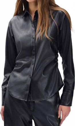 Rag & Bone Leah Faux Leather Shirt In Black