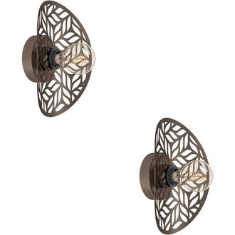 Loops 2 PACK Stylish Modern Design Bronze Wall Light for Indoor Home Decor in Brown