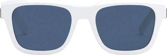 Dior Logo-Embellished White Frame Sunglasses - White