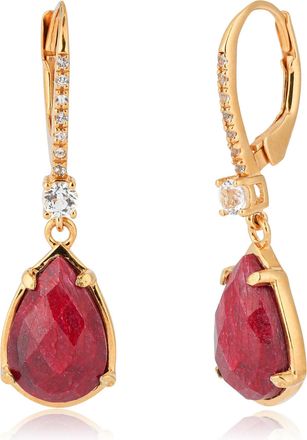 MAX + STONE 18k Gold over Sterling Silver 6.5 Carats Pear Shape Gemstone Dangle Earrings