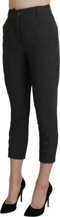 Ermanno Scervino Gray High Waist Capri Cropped Cotton Womens Pants