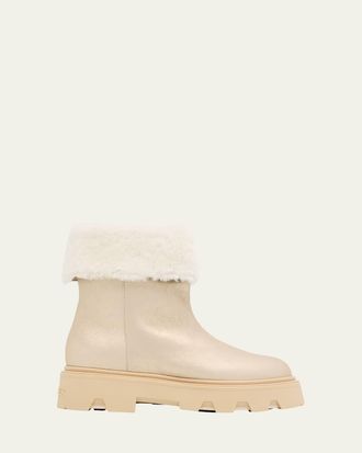 Moncler 40mm Aurea Mid Shearling Boots