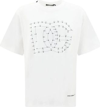 Dolce & Gabbana T-shirt met logo - Heren - T-shirts - Wit - XL - Katoen - Tops