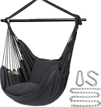 OEM Silla Hamaca, Silla Colgante Con 2 Cojines, Capacidad De Peso De 150 Kg, Columpio Hamaca Con Cadena Y Bolsillo