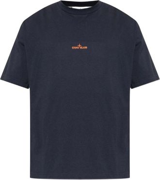 Stone Island 2100001 Katoenen jersey T-shirt - Heren - Tops - Blauw - Maat: XL Katoen