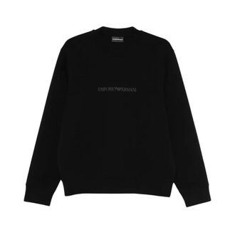 Emporio Armani Sweatshirts, male, Black, Size: XL Double Jersey Sweatshirt with Logo Print