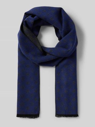 Christian Berg Schal aus Viskose mit Fransen in Marine, Gr&ouml;&szlig;e 1