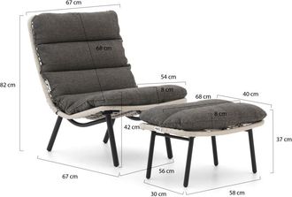 Forza Furniture Forza Marradi lounge tuinstoel met voetenbank