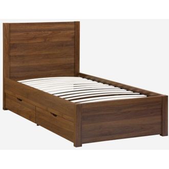 Sweeek Letto con rete a doghe e testiera 90x190cm + 4 cassetti