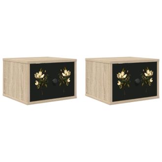 vidaXL Mesita De Noche De Pared Bremen 2 Uds. Roble Sonoma Vidaxl