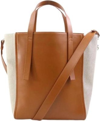Chlo&eacute; Pre-owned Canvas Tote Bag - Dames - Vintage Shopper - Bruin - ONE Size - Leer - Vintage
