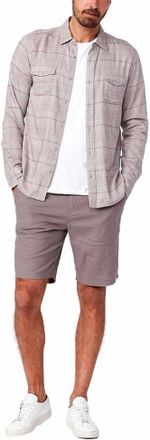 Paige Thompson Stretch Linen Casual Classic Fit Short In Aluminum Frost