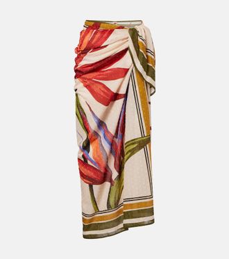 Farm Rio Strilitzia floral cotton beach cover-up