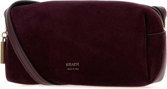 Khaite Womens Plum Suede And Leather Mini Kye Crossbody Bag Rougenoir Borse A Mano