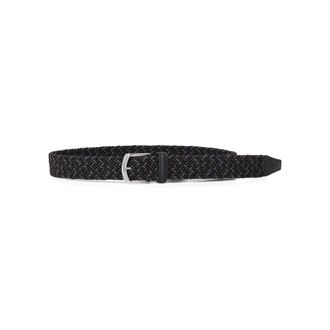 Anderson's Elastische gevlochten riem - Heren - Accessoires - Blauw - Maat: 90 CM Leer