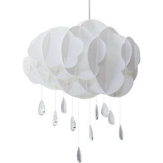 Beliani Lampadario a Forma di Nuvola Bianca con Gocce in Acrilico per Cameretta Ailenne
