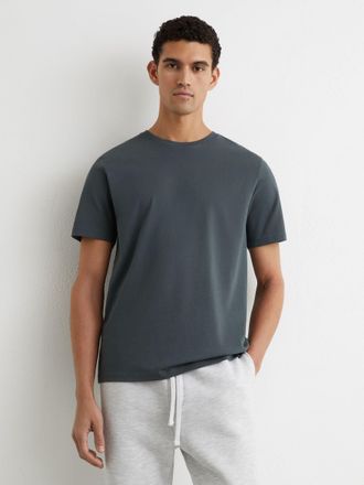 Reiss Petrol Blue Cotton Crew-neck T-shirt, Xxl