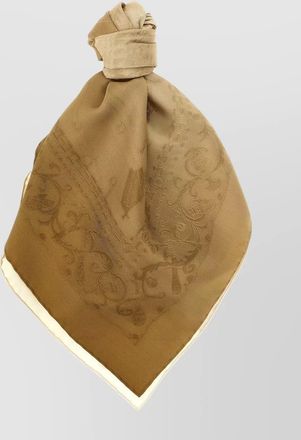 Ferragamo intricate pattern square scarf with rolled edges