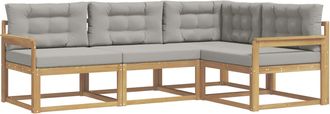 vidaXL Conjunto De Sof&aacute;s De Exterior 3 Uds. Blanco Y Gris Claro Vidaxl