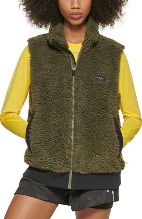 G.H. Bass & Co. Womens Route Hiking Faux Sherpa Vest In Sea Turtle