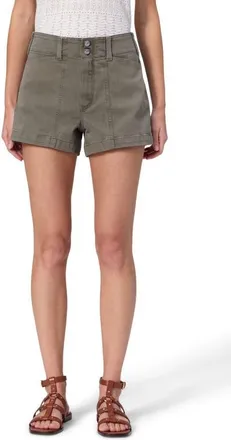 Paige Olivia Denim Utility Shorts in Vintage Ivy Green at Nordstrom, Size 30