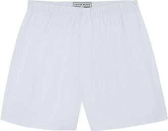 Oliver Brown Cotton Boxer Shorts, Plain - White