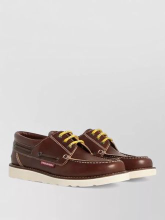 Dsquared2 lace up boat shoes round toe design